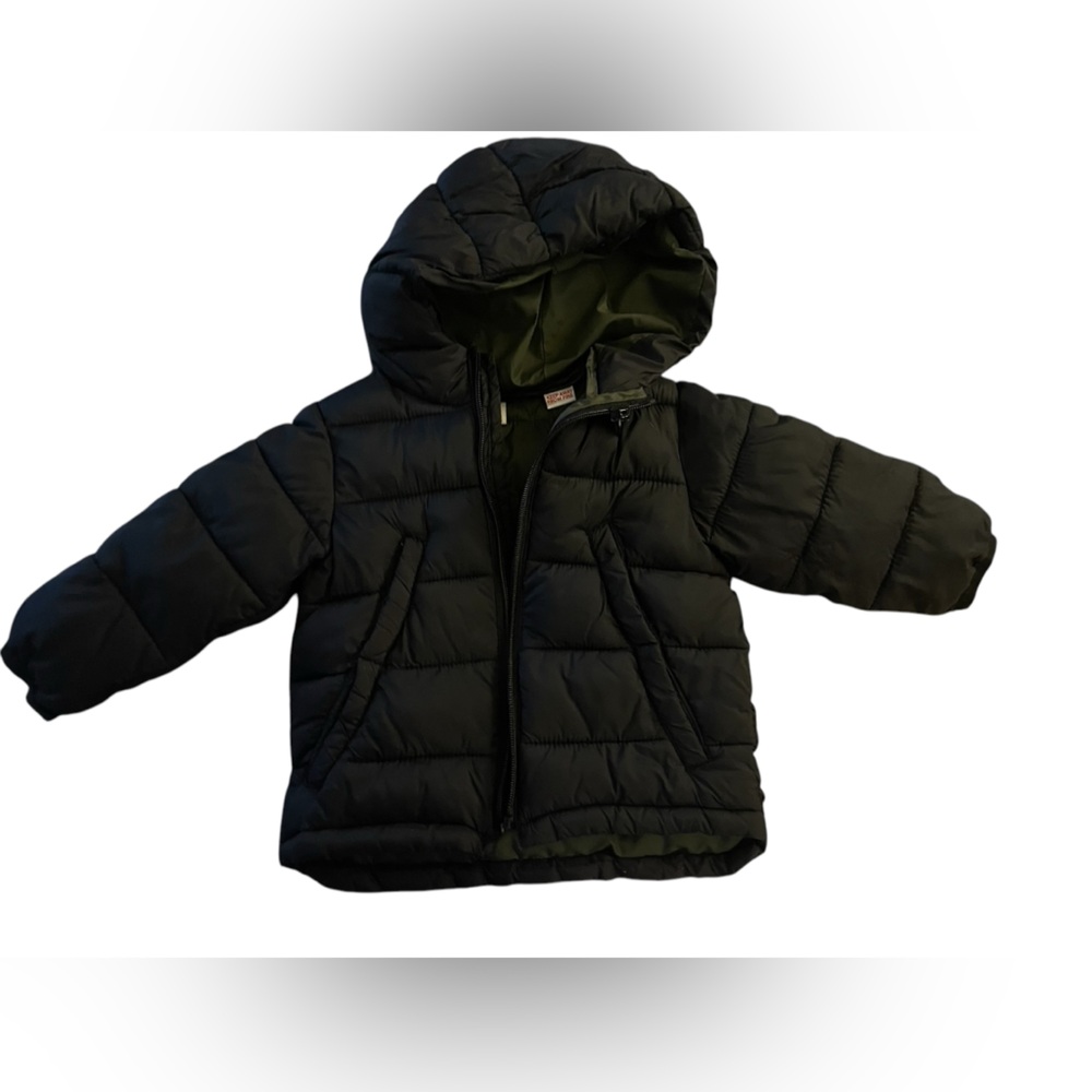 Zara Kids Hooded Quilted Black Puffer Jacket - 9-12‎ Months